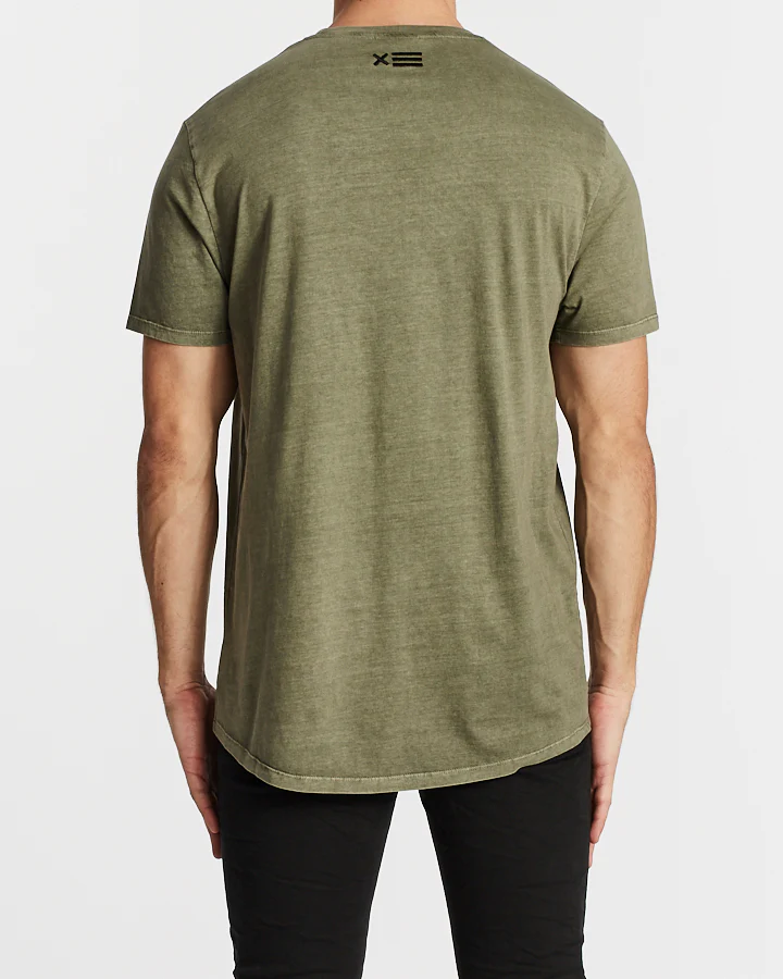 Nena Pasadena MENS FREEDOM SCOOP BACK TEE - PIGMENT KHAKI - Image 2