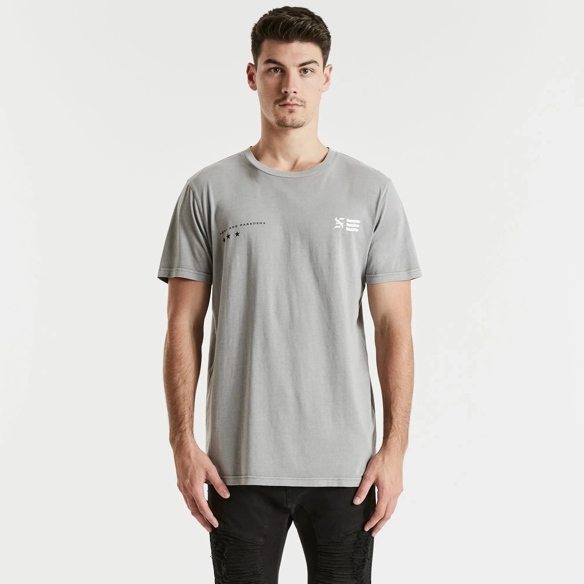 NENA & PASADENA Mens Let Loose Cape Back Tee Shirt Pigment Alloy - Image 5
