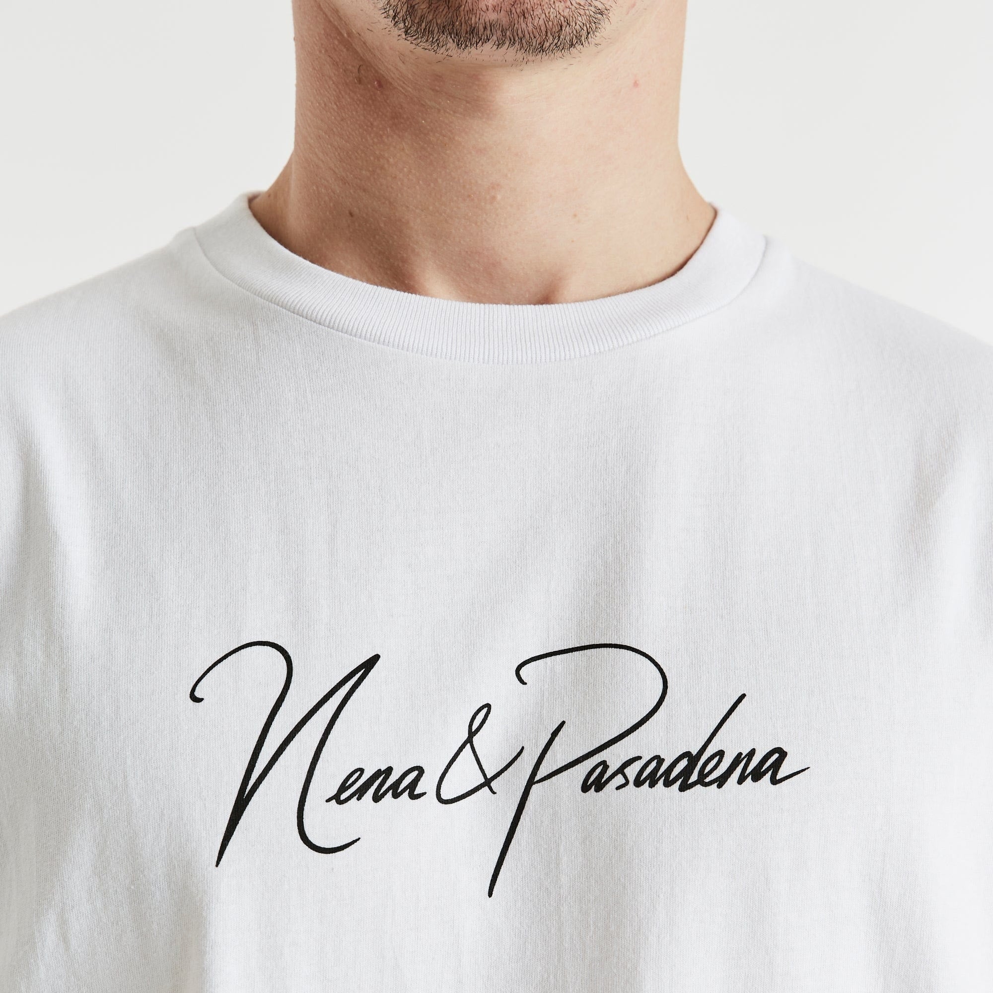 NENA & PASADENA Mens Lights Relaxed Tee Shirt White - Image 5