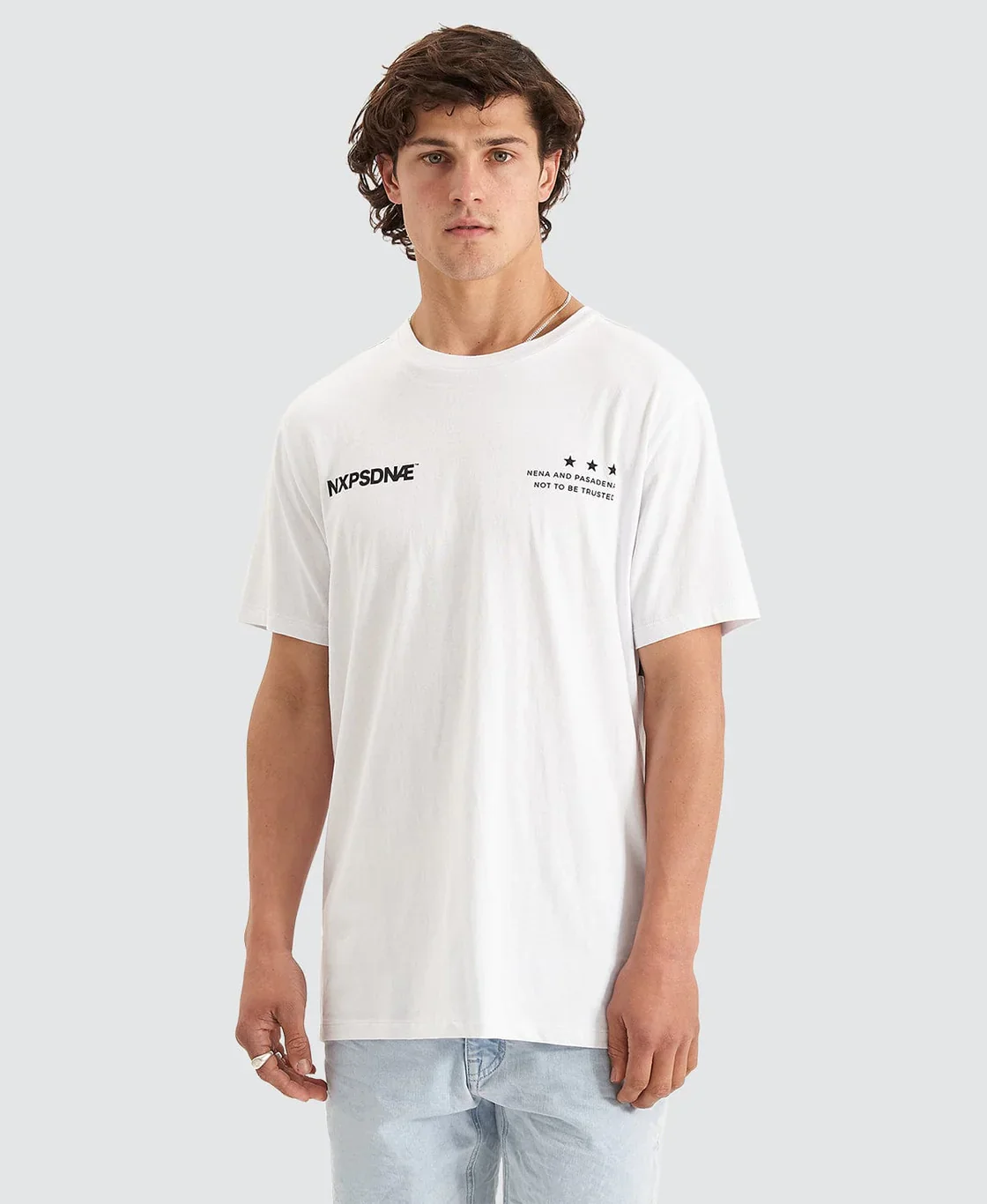 NENA & PASADENA Mens Mercenary Cape Back Tee - White - Image 2