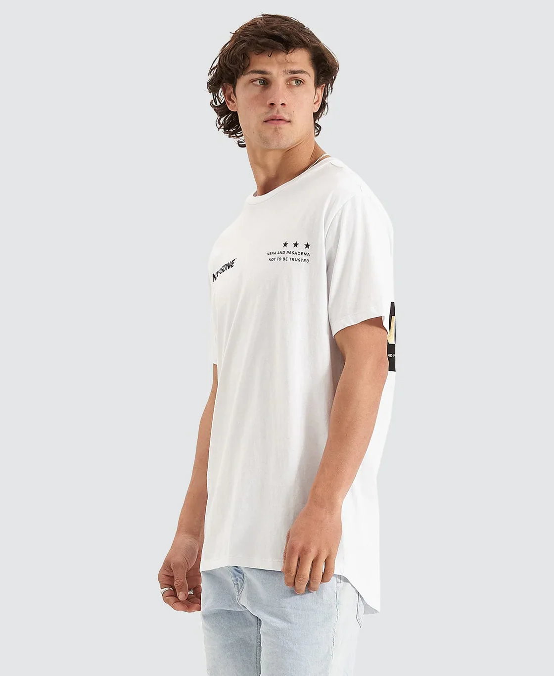 NENA & PASADENA Mens Mercenary Cape Back Tee - White - Image 4