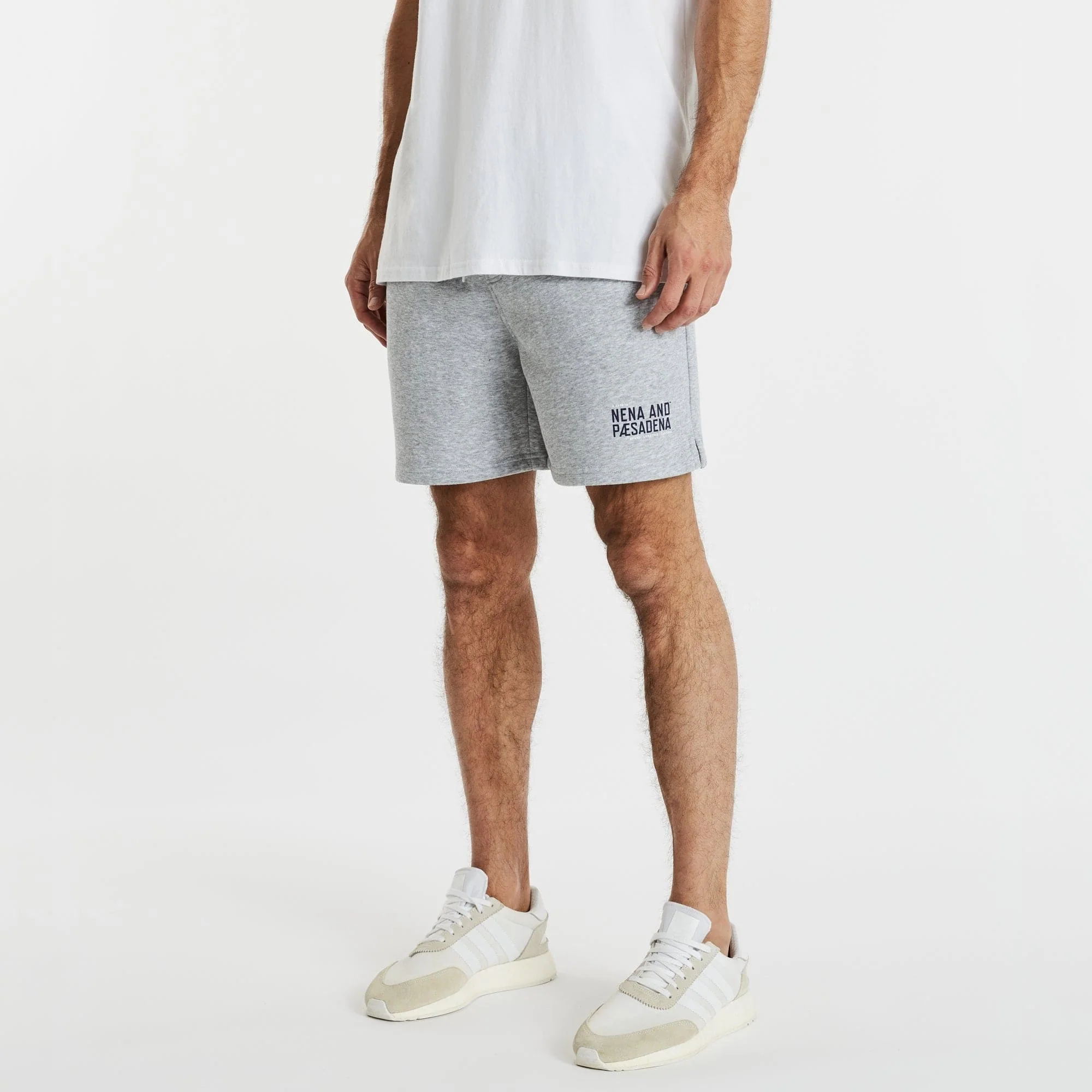 NENA & PASADENA Mens Tournament Track Short Grey Marle - Image 5