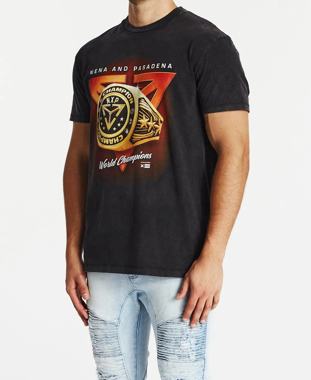 NENA & PASADENA Mens Visual Relaxed Tee Mineral Black - Image 5
