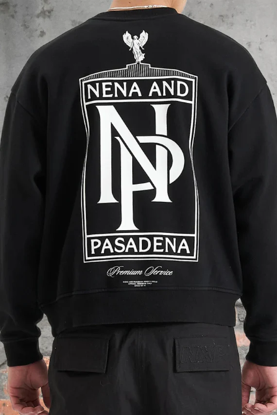 NENA & PASADENA Mens Wright Sweater - Jet Black - Image 4