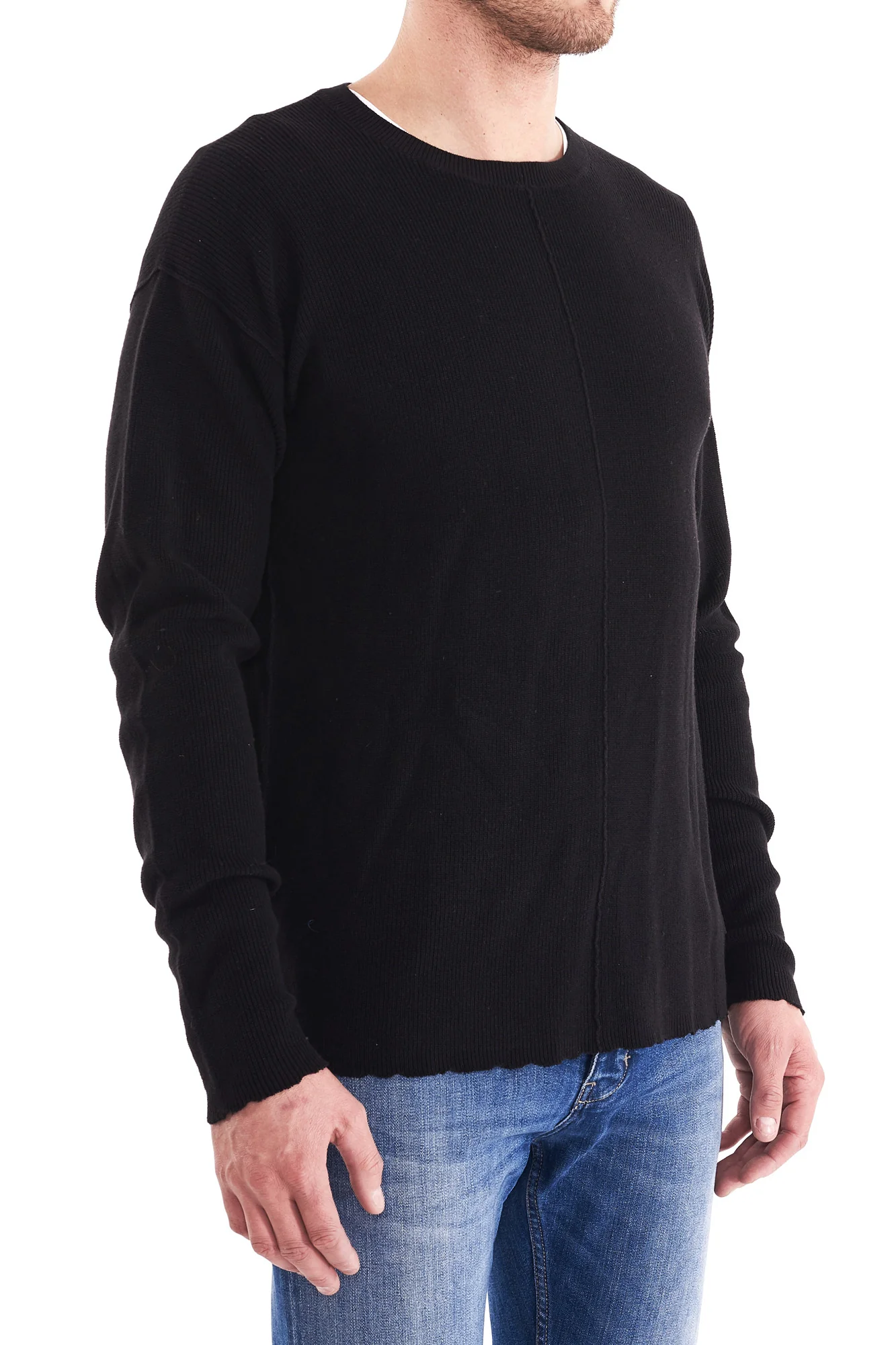 Neuw MENS INDIE CREW KNIT BLACK - Image 4