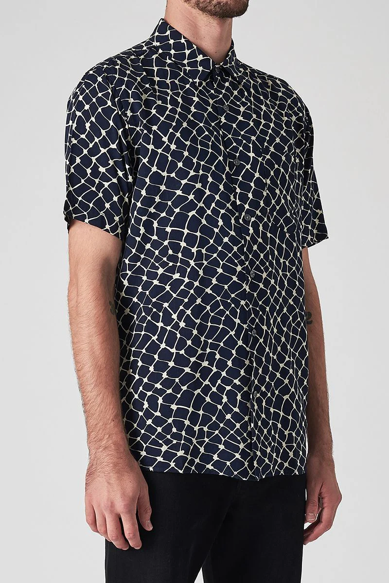 Neuw MENS WEB SHORT SLEEVE SHIRT NAVY - Image 3