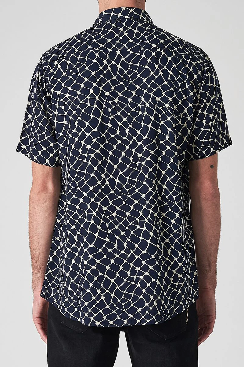 Neuw MENS WEB SHORT SLEEVE SHIRT NAVY - Image 4
