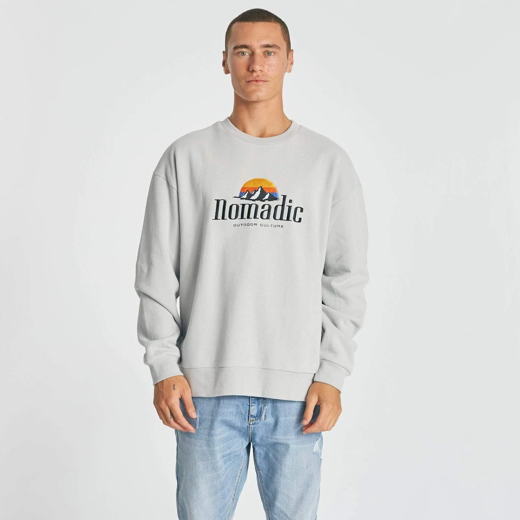 Nomadic Paradise MENS GLACIAL RELAXED SWEATER - VAPOROUS GREY - Image 3