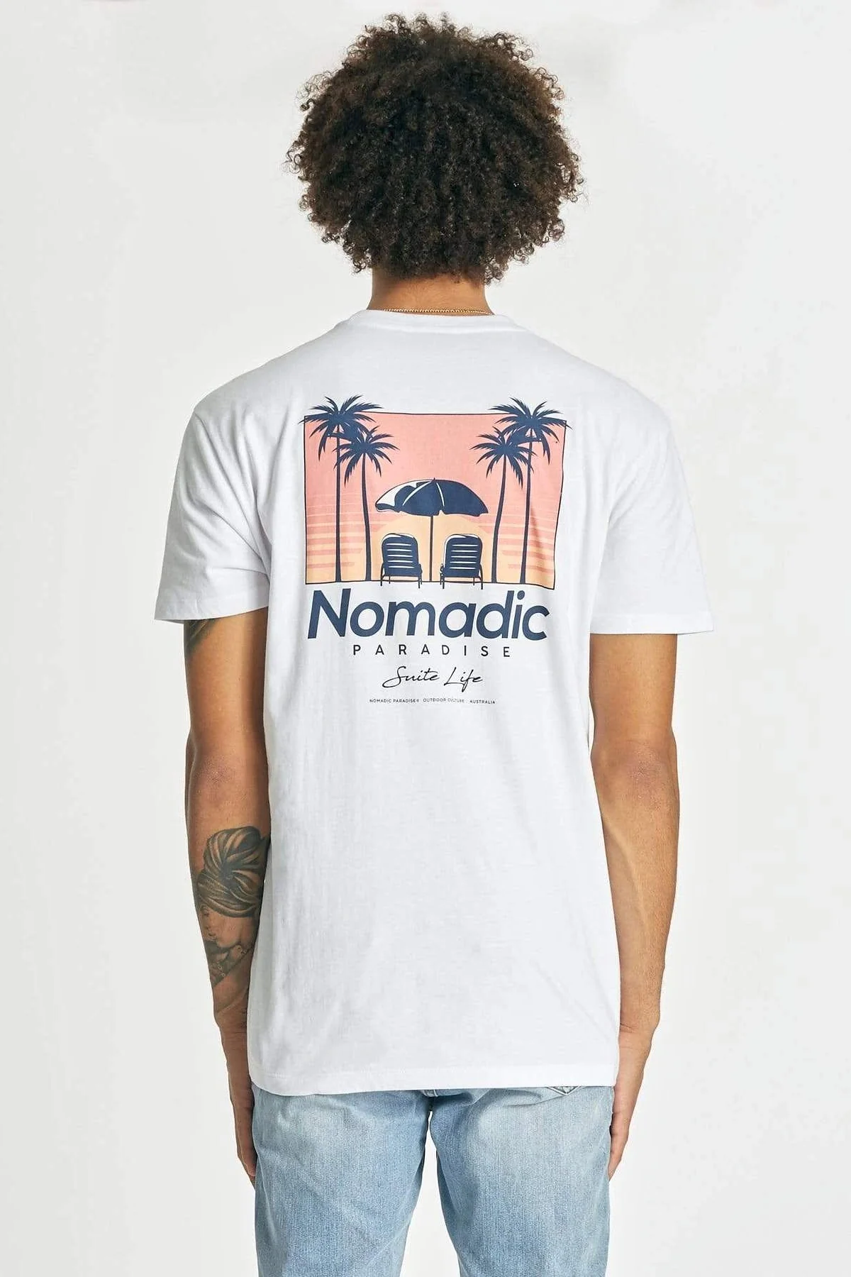 NOMADIC PARADISE Mens Suite Life Standard Tee - White - Image 2