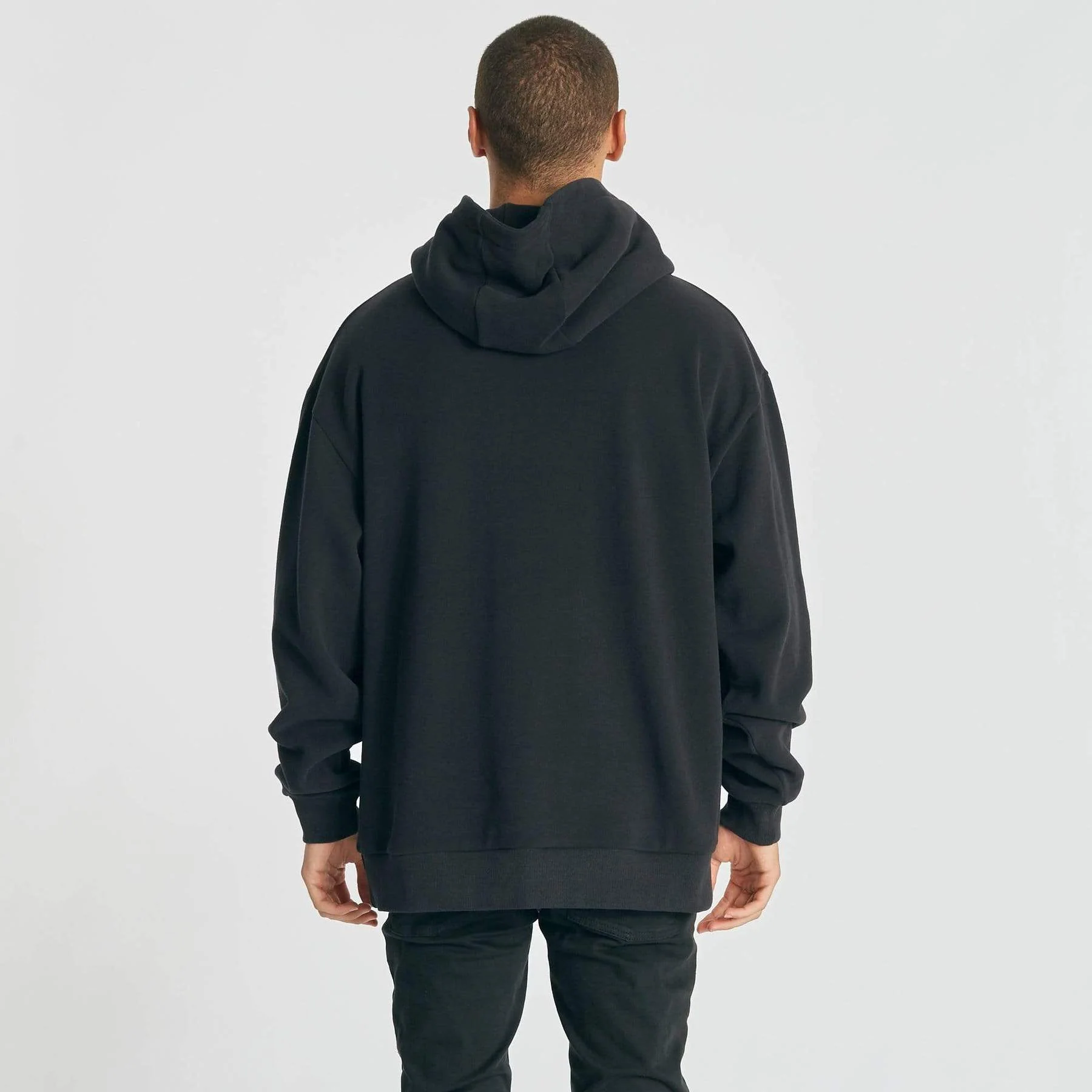 Nomadic Paradise MENS SURREAL RELAXED HOODED SWEATER - JET BLACK - Image 8