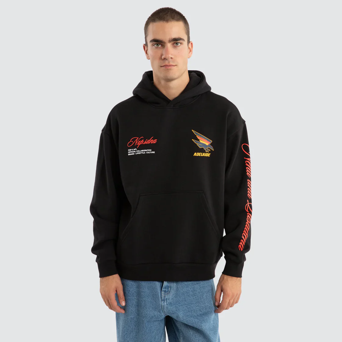 NXP x AFL Adelaide Crows Season Hoodie in Jet Black - Image 3
