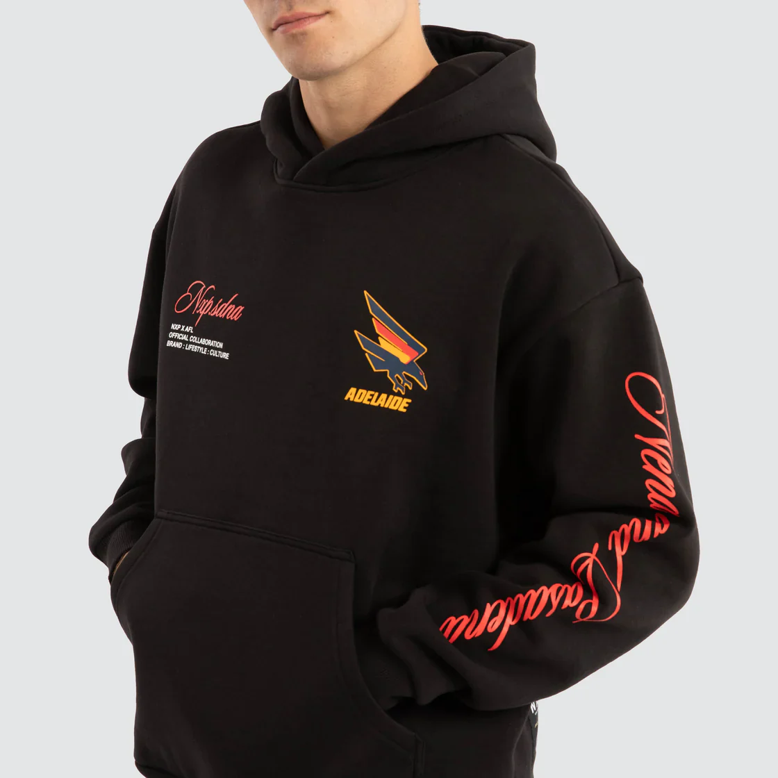 NXP x AFL Adelaide Crows Season Hoodie in Jet Black - Image 4
