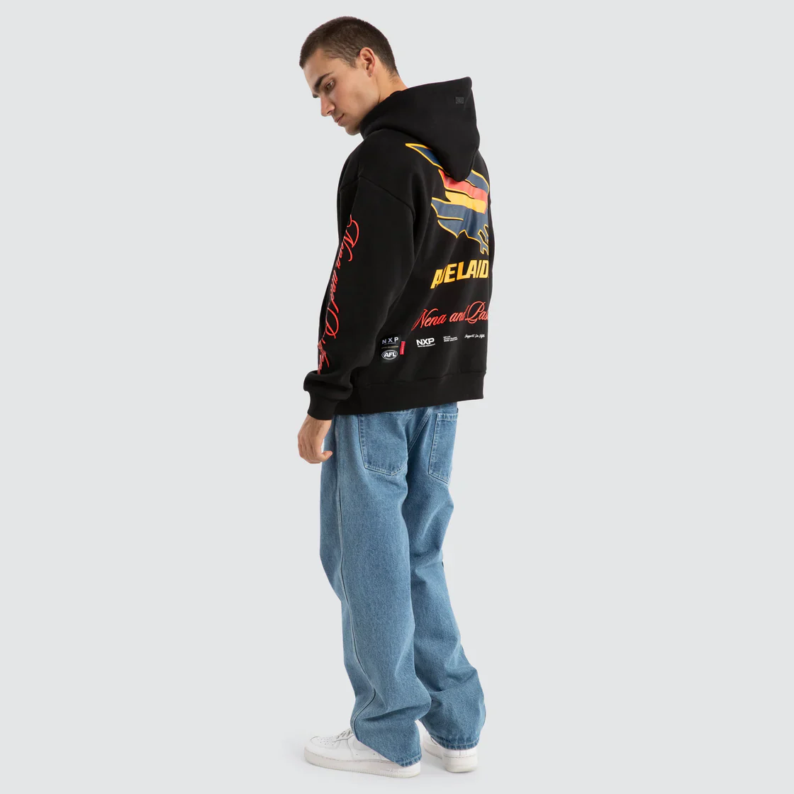 NXP x AFL Adelaide Crows Season Hoodie in Jet Black - Image 5