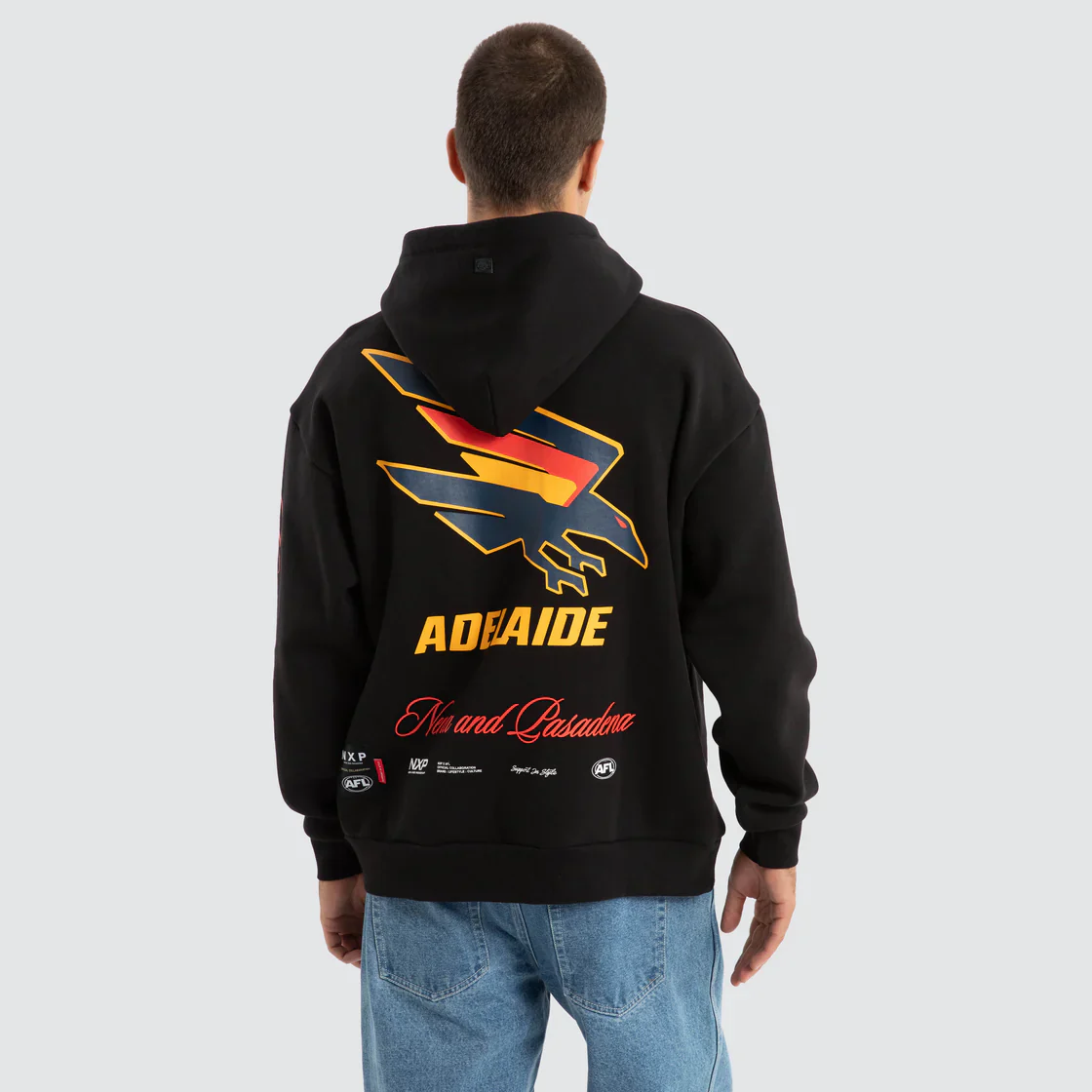 NXP x AFL Adelaide Crows Season Hoodie in Jet Black - Image 6