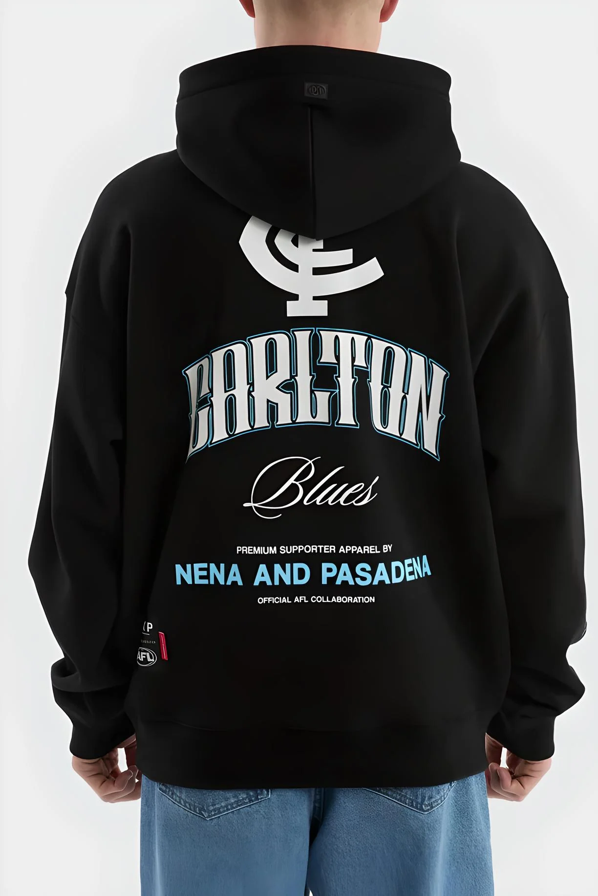 NXP x AFL Carlton Blues Fighter Hoodie Jet Black - Image 7