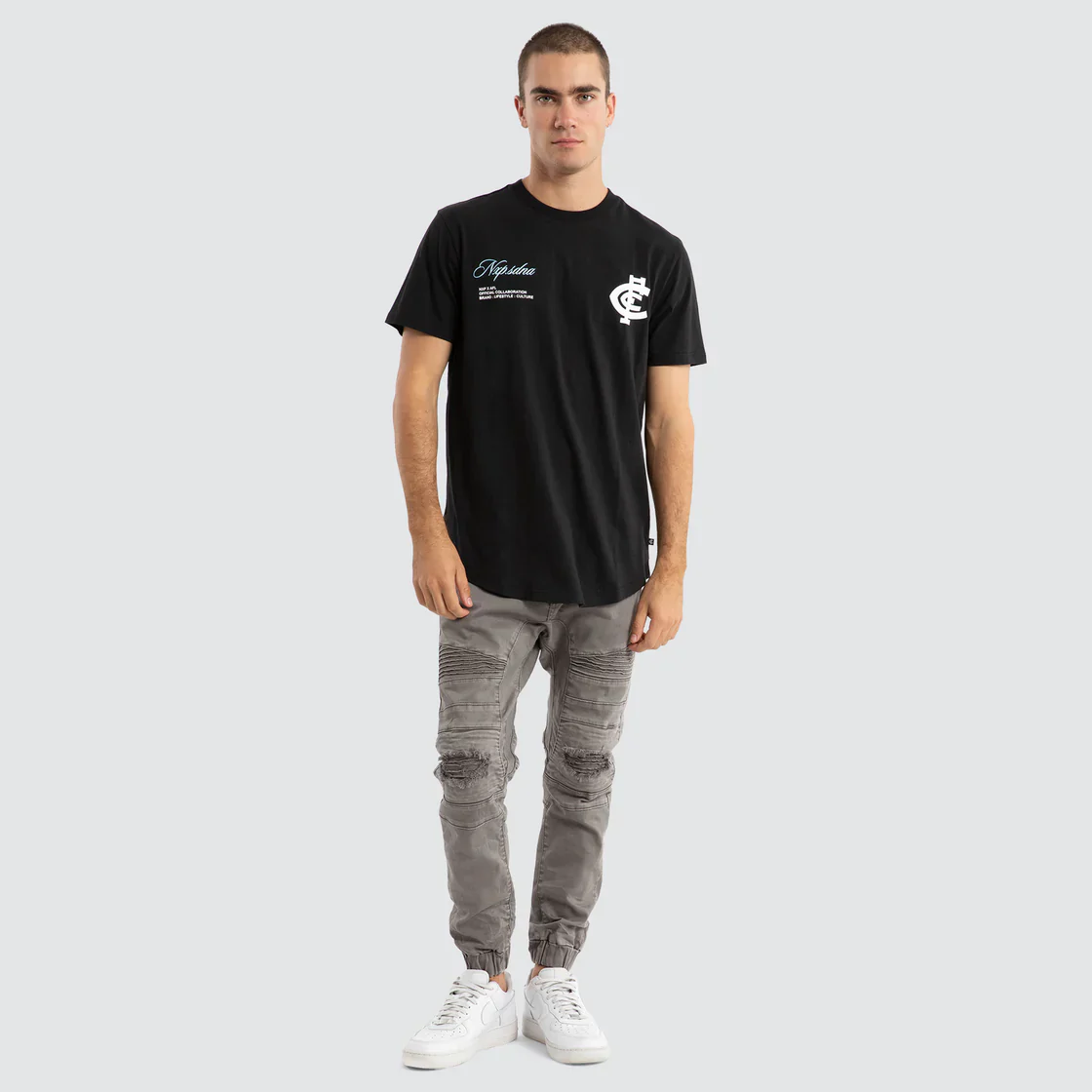 NXP x AFL Carlton Blues Prime Tee - Jet Black - Image 5