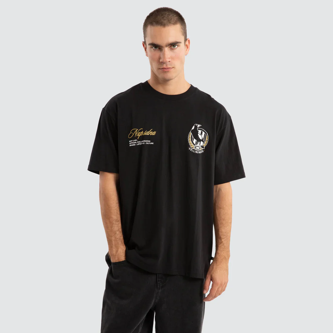 NXP x AFL Collingwood Magpies Season Tee Jet Black - Image 4