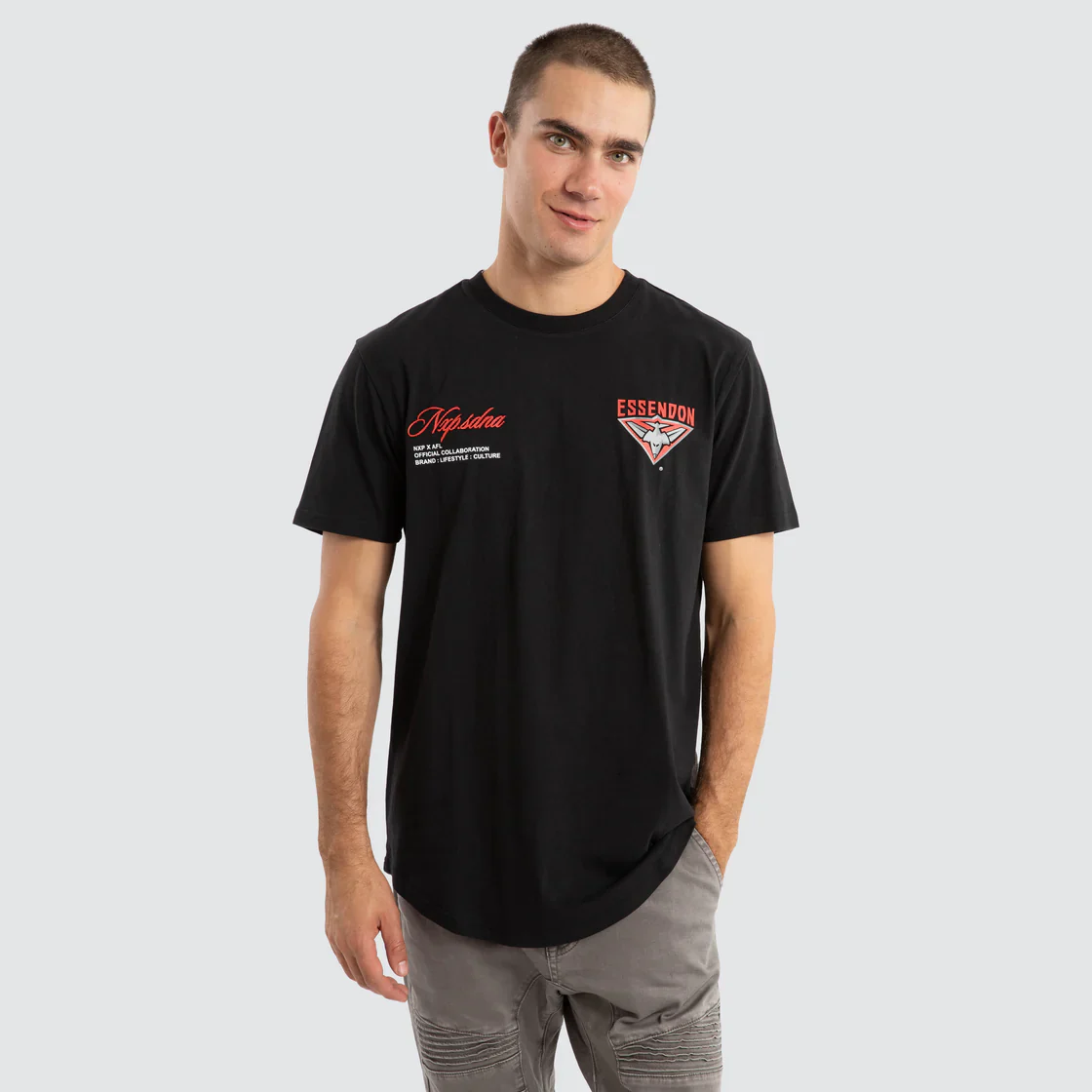 NXP x AFL Essendon Bombers Prime Tee - Jet Black - Image 4
