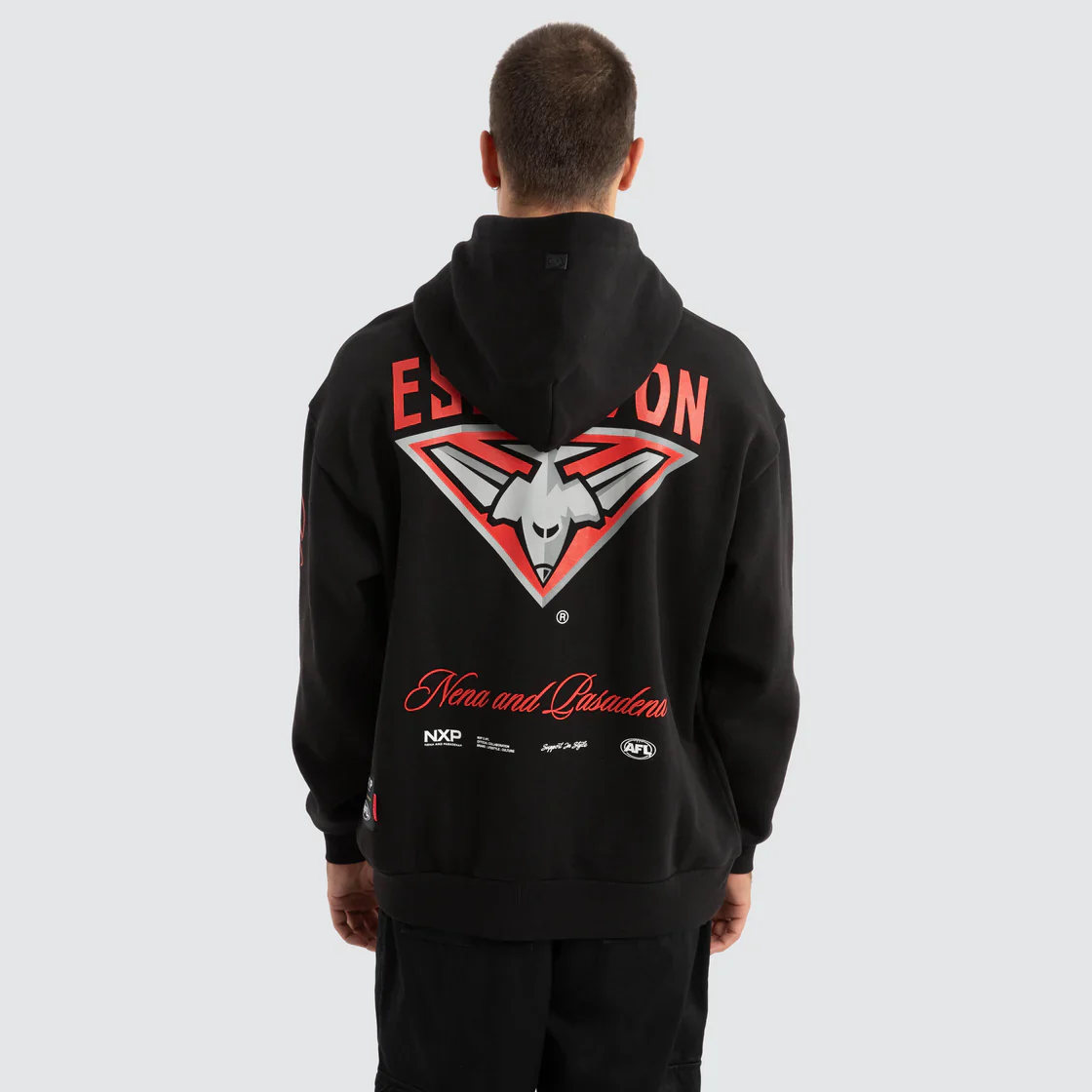 NXP x AFL Essendon Bombers Season Hoodie Jet Black - Image 2