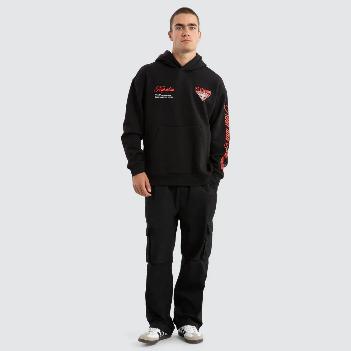 NXP x AFL Essendon Bombers Season Hoodie Jet Black - Image 3
