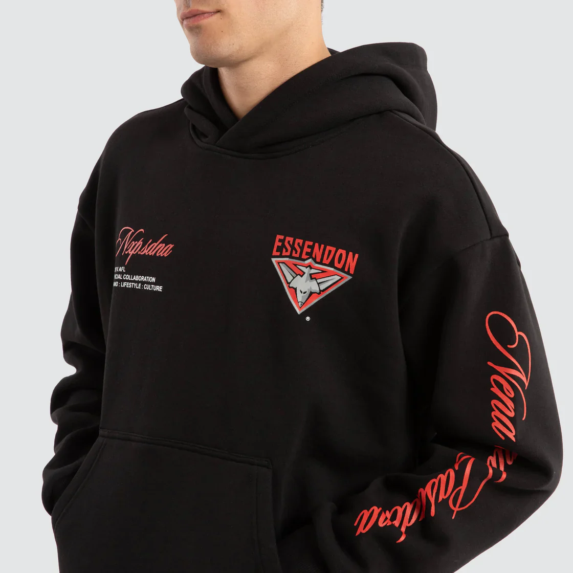 NXP x AFL Essendon Bombers Season Hoodie Jet Black - Image 6