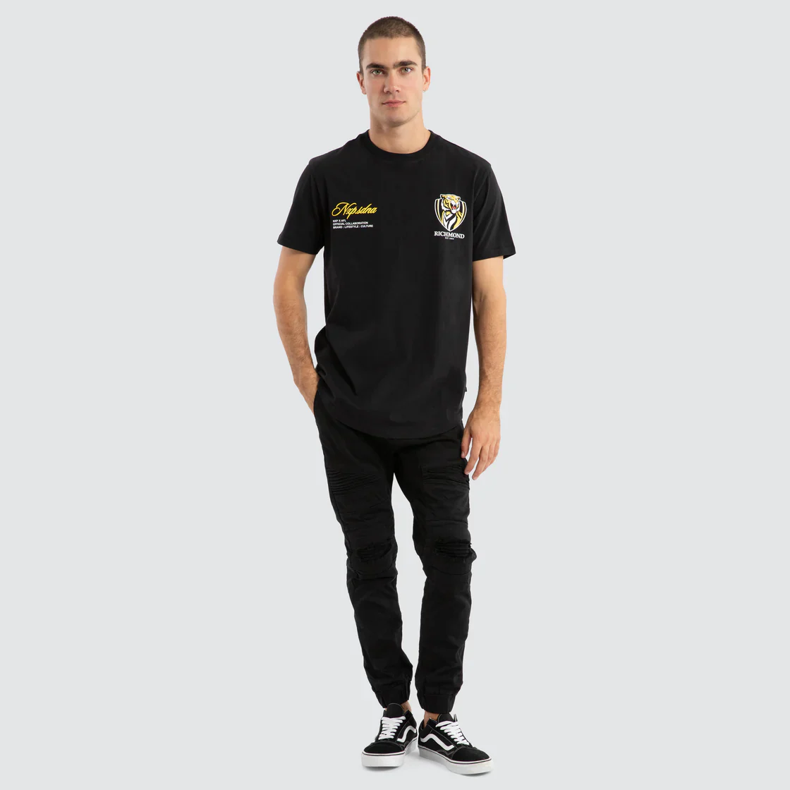 NXP x AFL Richmond Tigers Prime Tee - Jet Black - Image 3