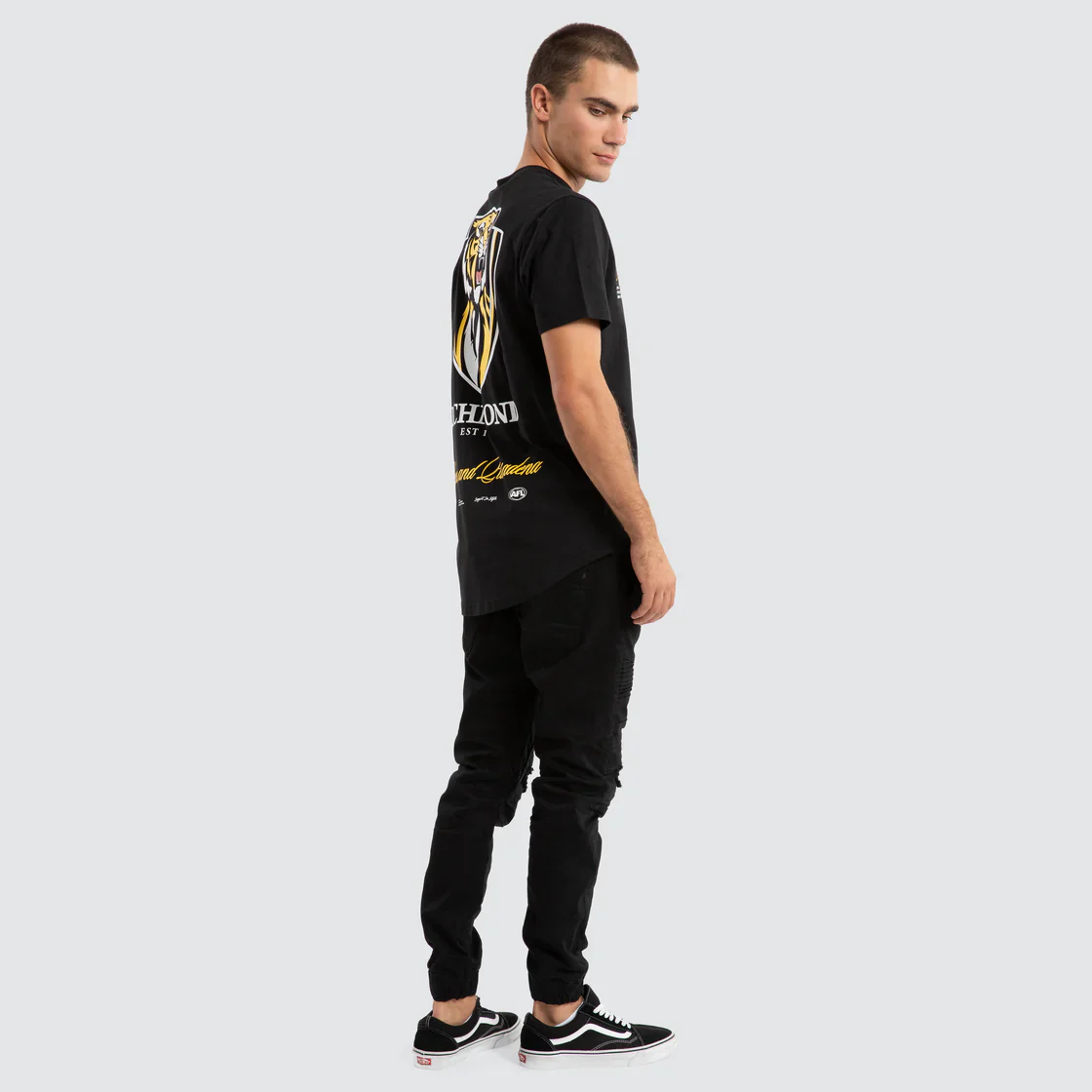 NXP x AFL Richmond Tigers Prime Tee - Jet Black - Image 5