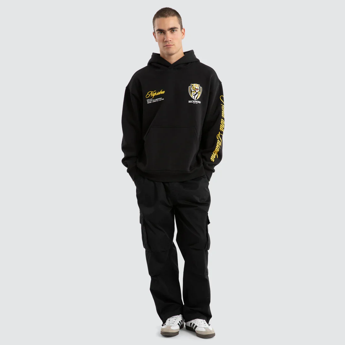 NXP x AFL Richmond Tigers Season Hoodie in Jet Black - Image 3