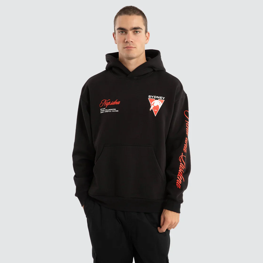 NXP x AFL Sydney Swans Season Hoodie in Jet Black - Image 4