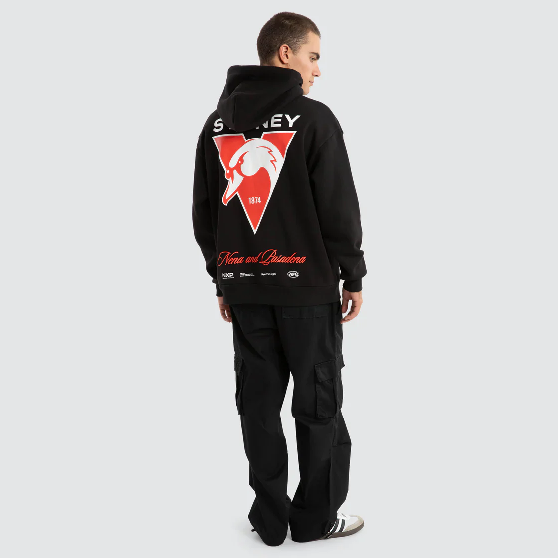 NXP x AFL Sydney Swans Season Hoodie in Jet Black - Image 5