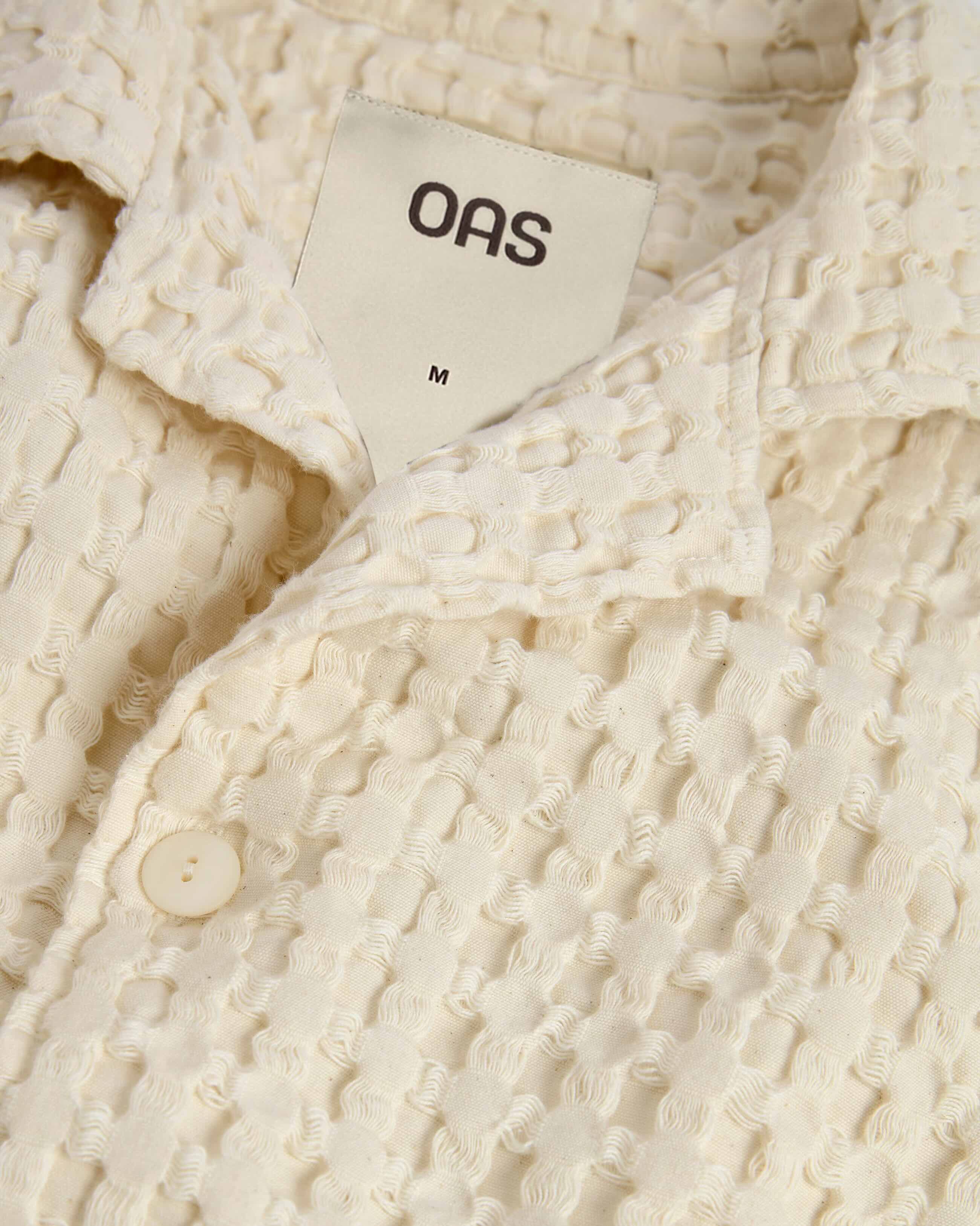 OAS Mens Ecru Cuba Waffle Shirt - Image 3