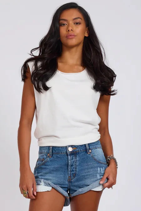 ONE TEASPOON Womens Bandits Low Waist Denim Shorts in Pacifica Blue