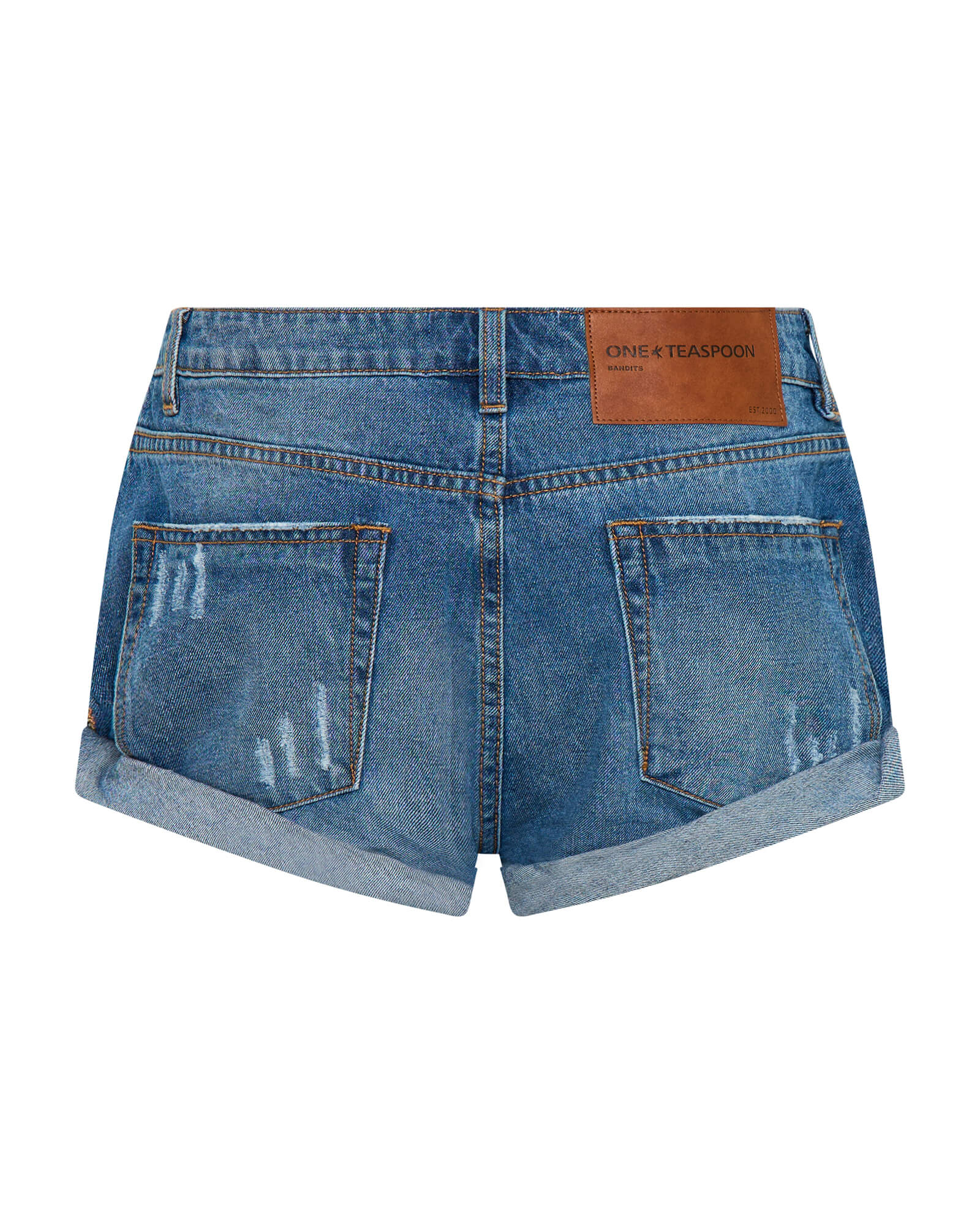 ONE TEASPOON Womens Bandits Low Waist Denim Shorts in Pacifica Blue - Image 15