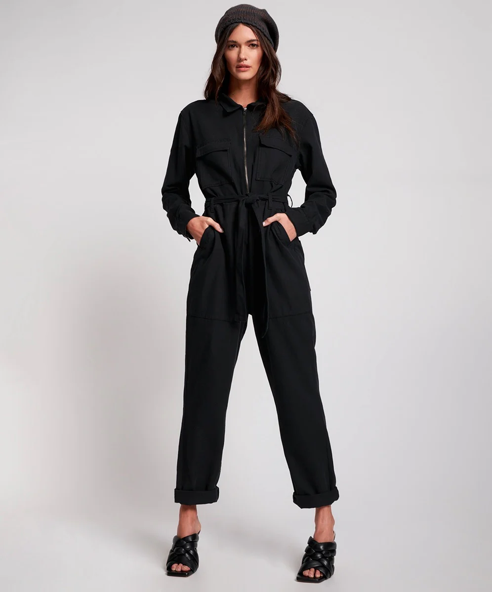 ONE TEASPOON Womens Black Claudia Overall - Image 3
