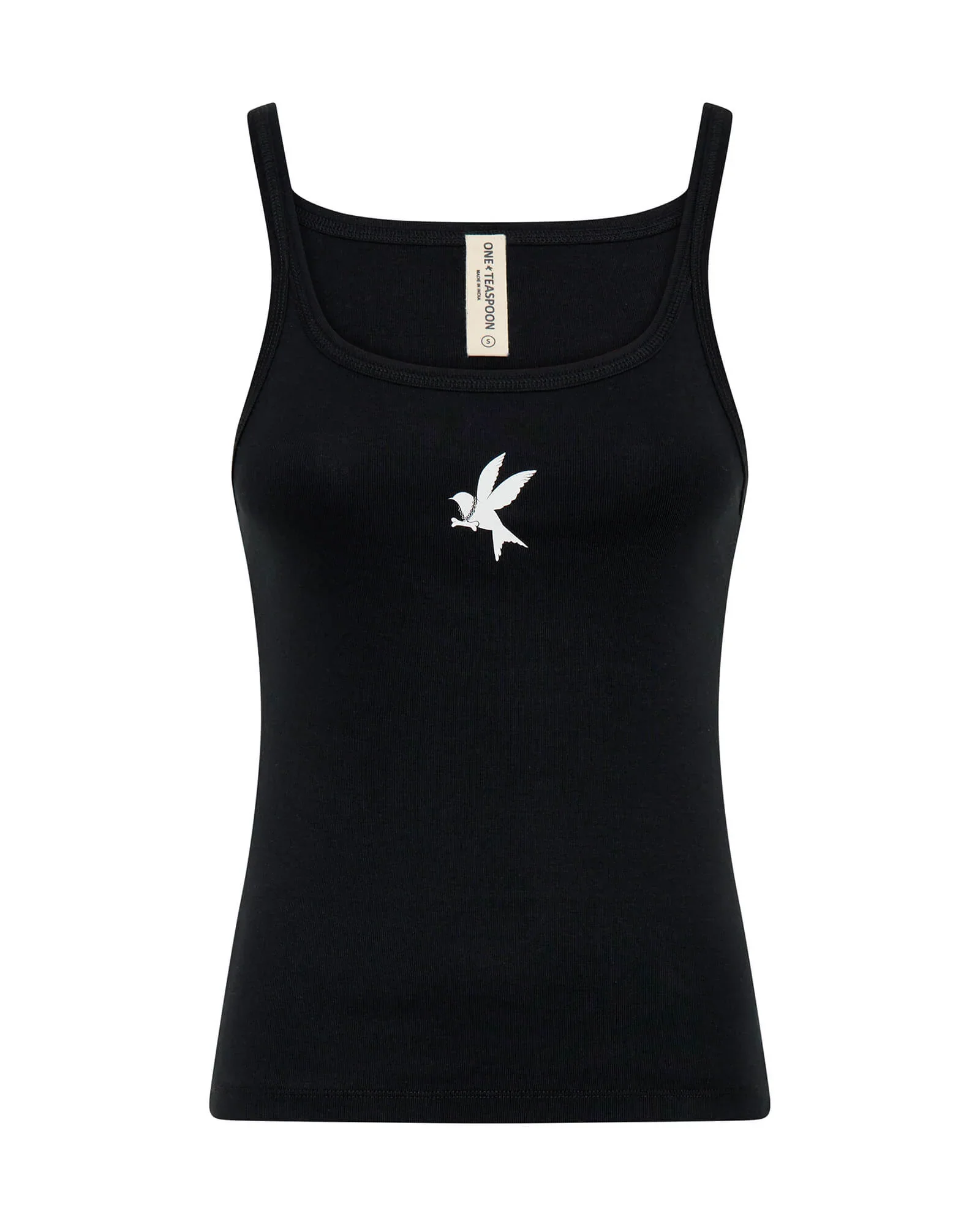 ONE TEASPOON Womens Black One Teaspoon Fine Rib Singlet - Black - Image 10