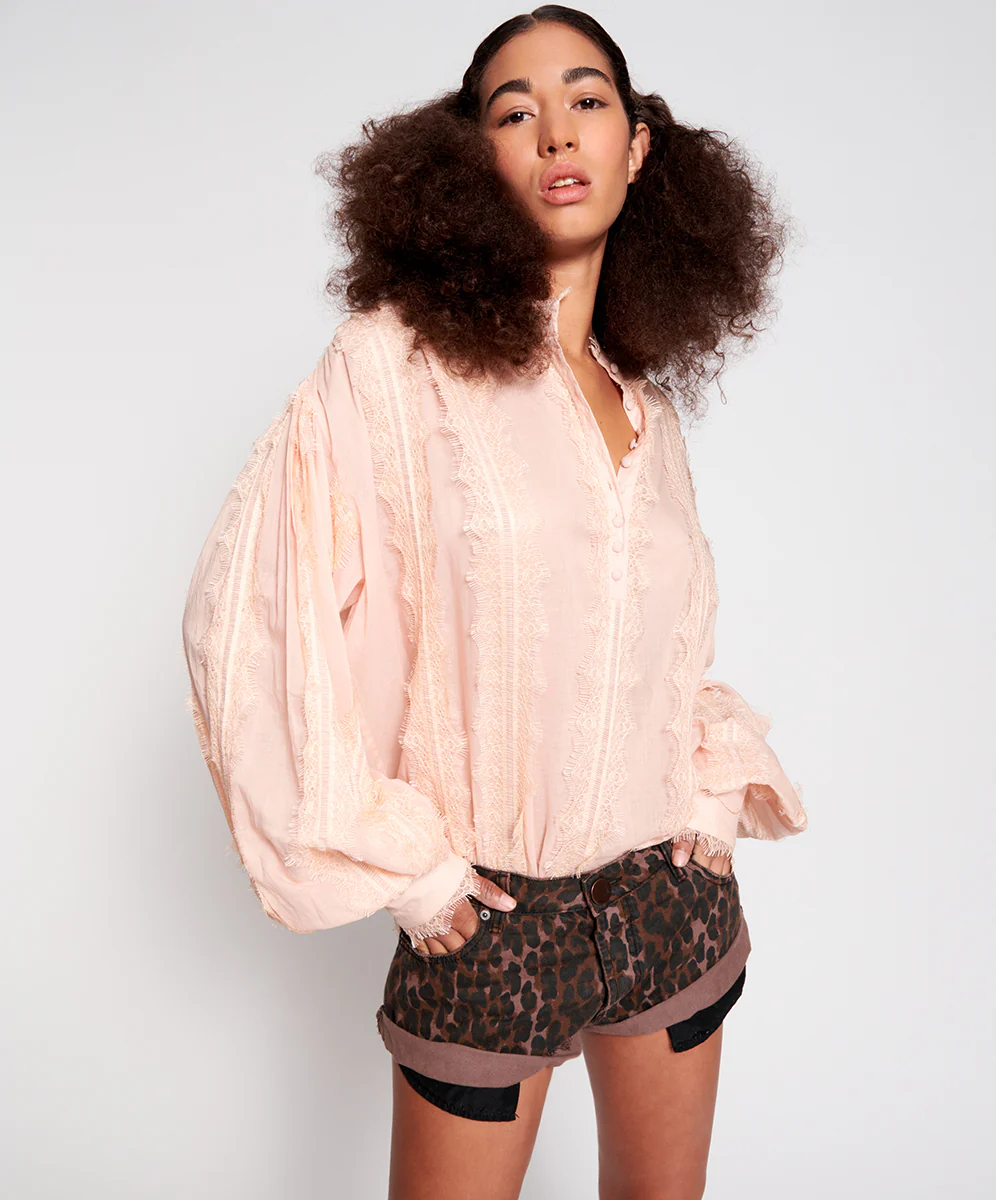 One Teaspoon WOMENS BRONZE LEOPARD BANDITS DENIM SHORTS - Image 6