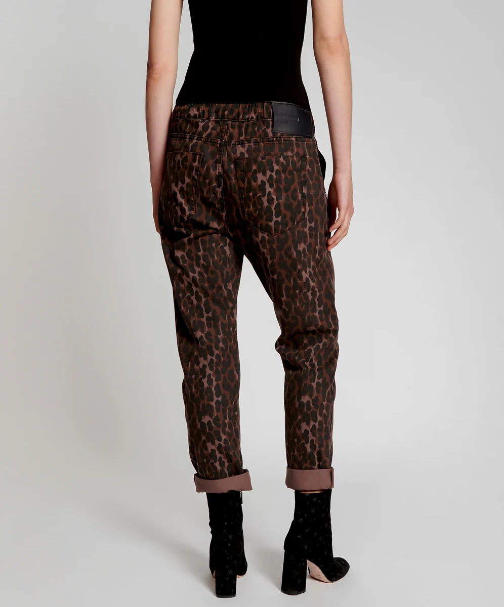 One Teaspoon WOMENS BRONZE LEOPARD SHABBIES DRAWSTRING JEANS - Image 3