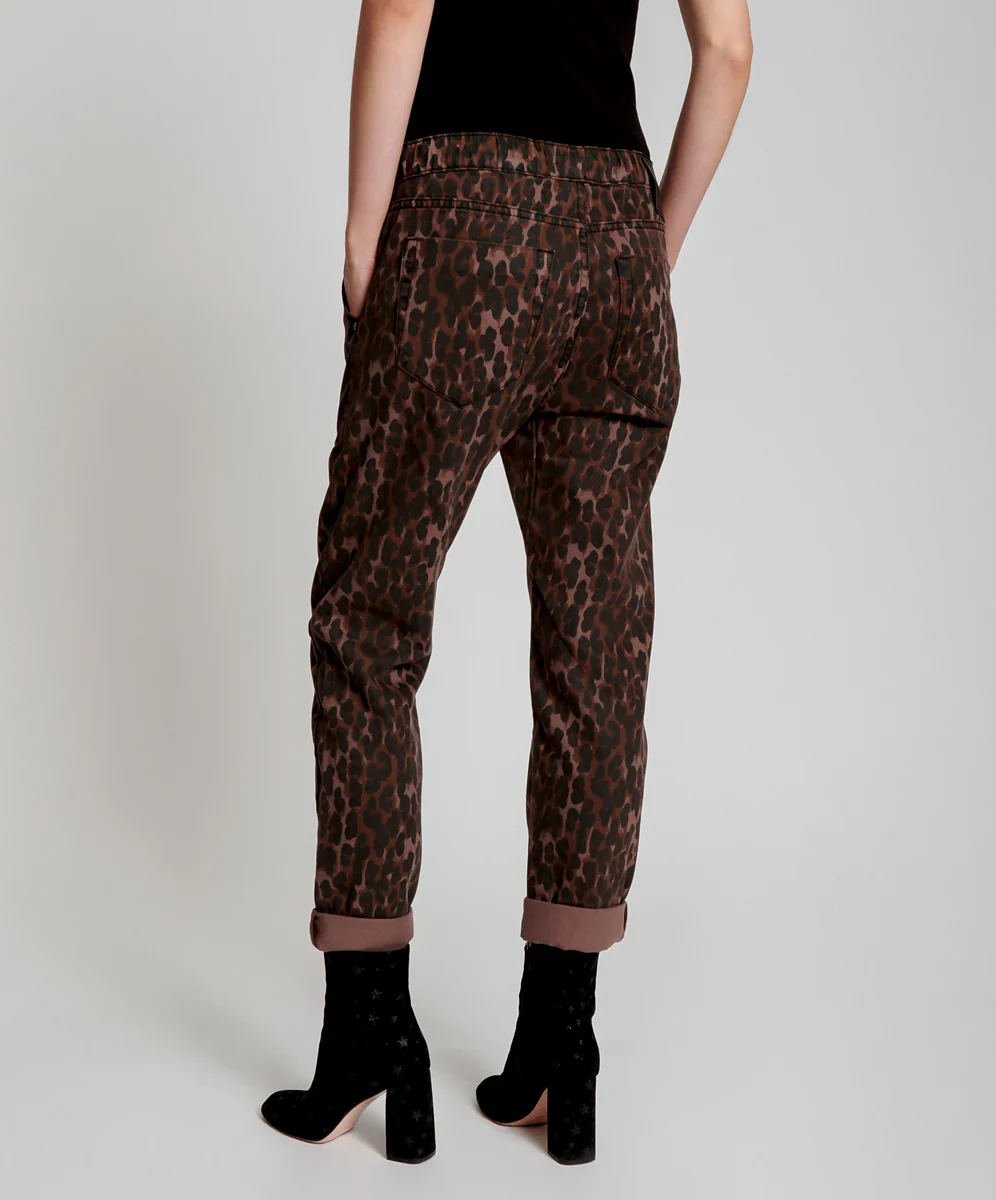 One Teaspoon WOMENS BRONZE LEOPARD SHABBIES DRAWSTRING JEANS - Image 4