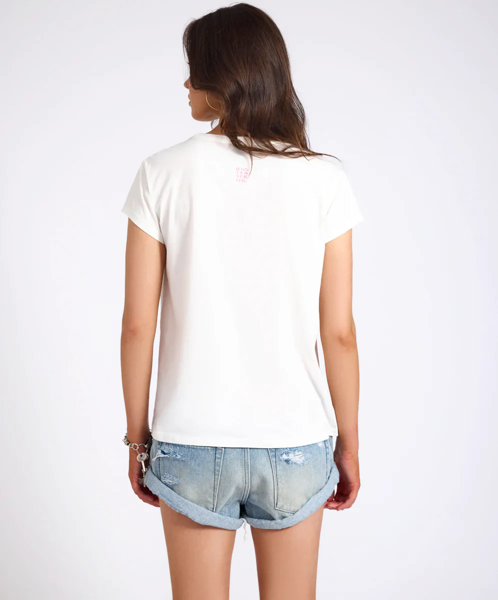 ONE TEASPOON Womens Classic Bird Tee in White - Image 7