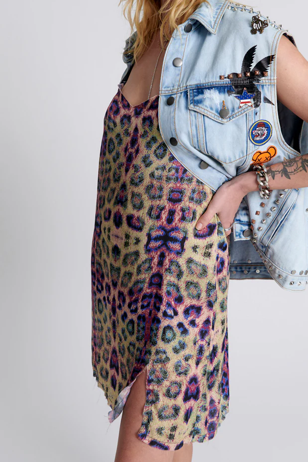 ONE TEASPOON Womens Collision Mini Slip Dress Animal - Image 8