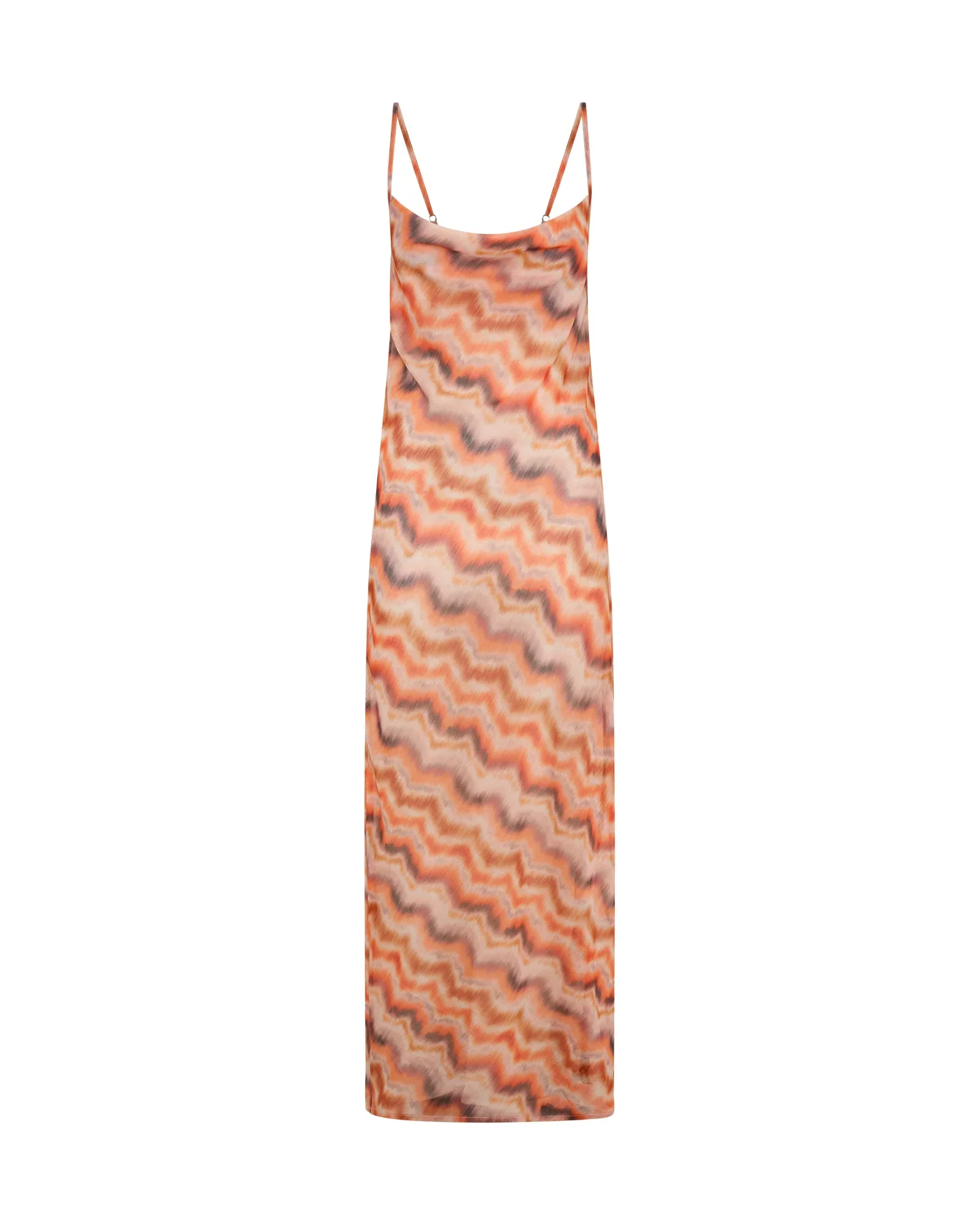 ONE TEASPOON Womens Jagger Sheer Slip Maxi Dress in Sunset Chevron Print - Image 10