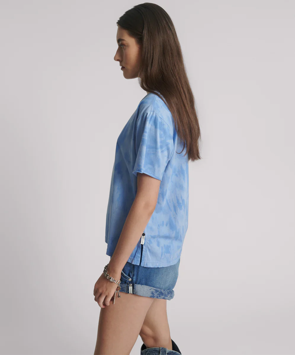 ONE TEASPOON Womens Love Sweat Split Hem Tee - Blue - Image 3