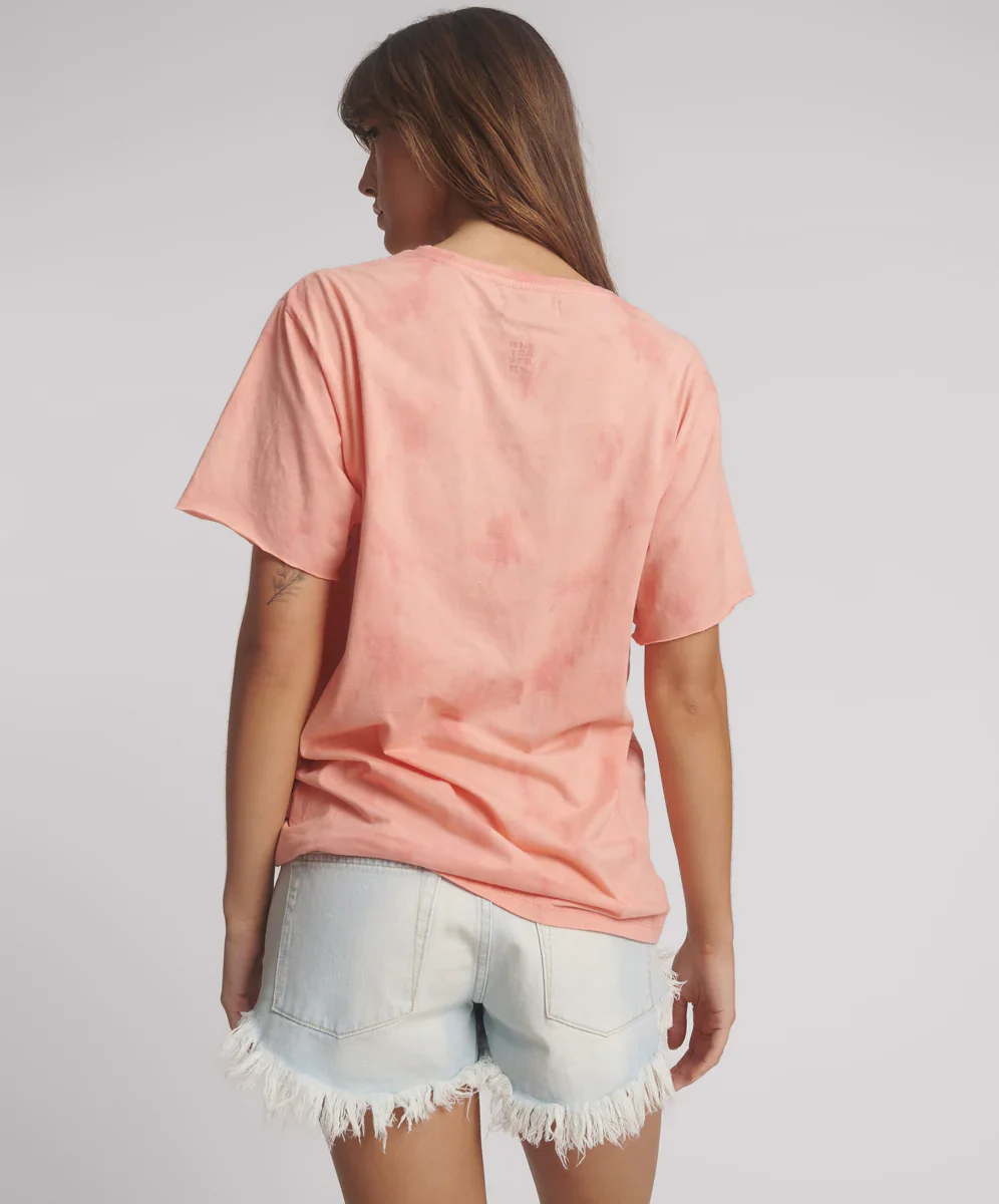ONE TEASPOON Womens Love Sweat Tie Dye Boyfriend Tee - Pale Pink - Image 3