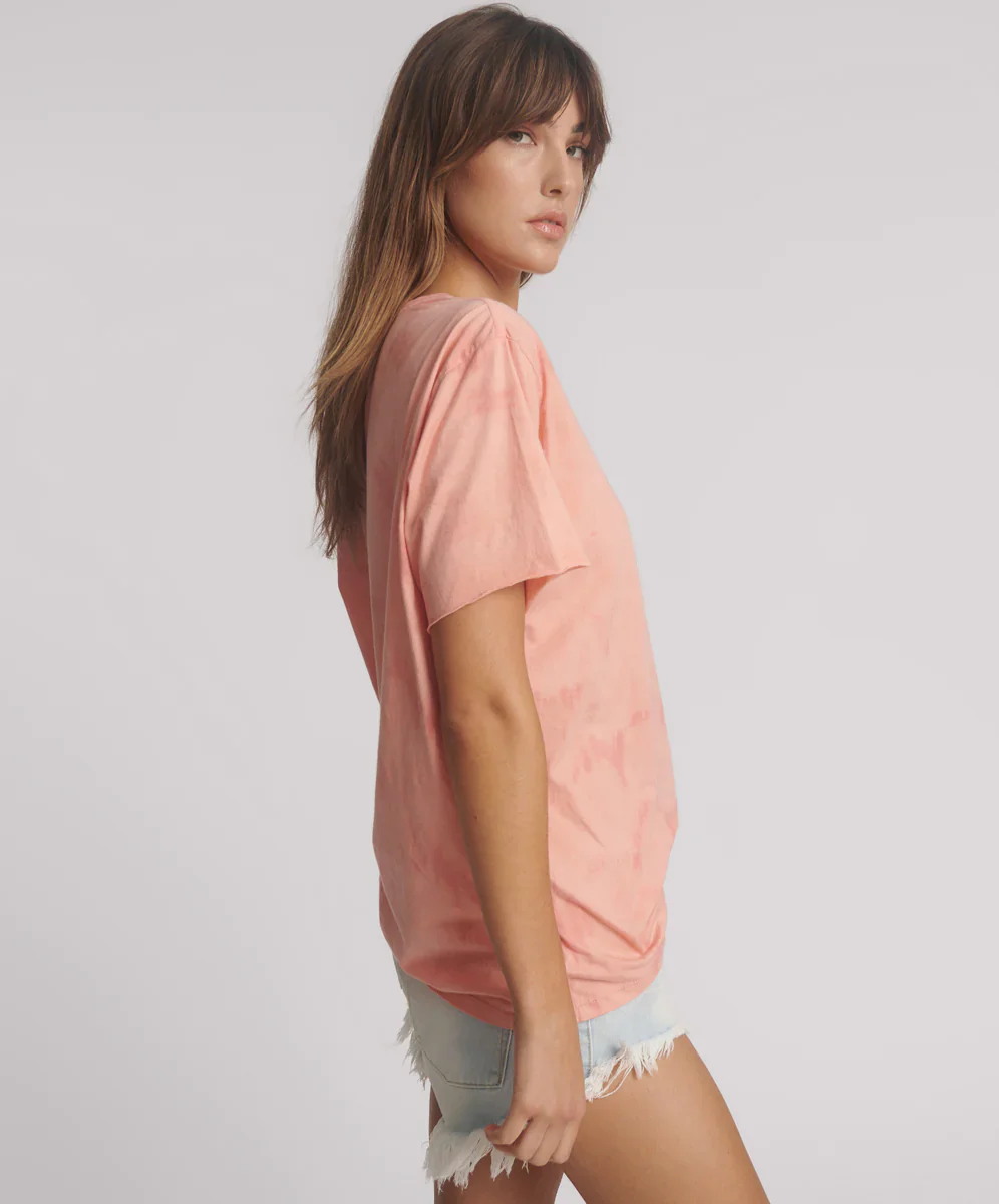 ONE TEASPOON Womens Love Sweat Tie Dye Boyfriend Tee - Pale Pink - Image 4