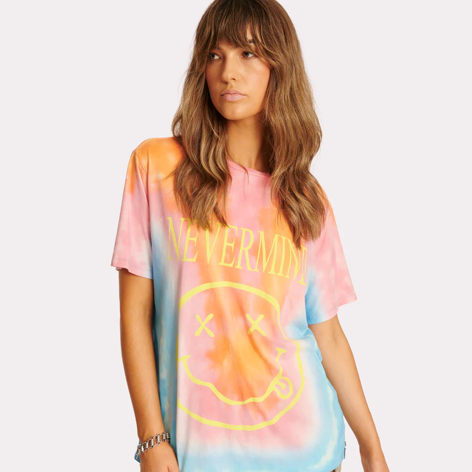 ONE TEASPOON Womens Nevermind Tie Dye Boyfriend Tee - Multi - Image 2
