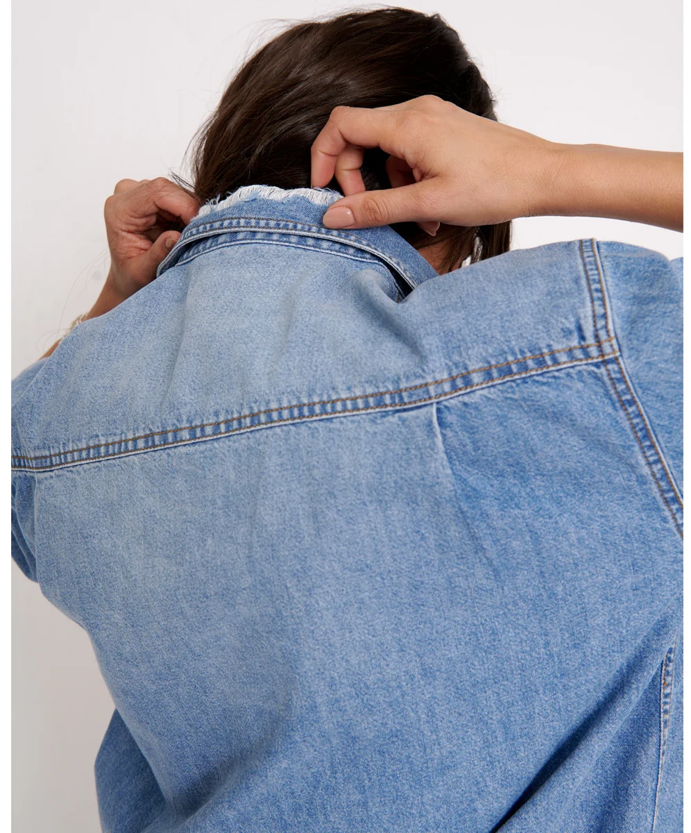 ONE TEASPOON Womens Pacifica Classic Everyday Denim Shirt - Image 4