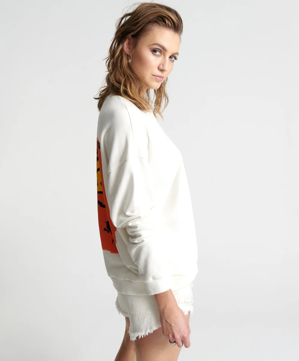 ONE TEASPOON Womens Picked For You Oversized Sweater White - Image 4