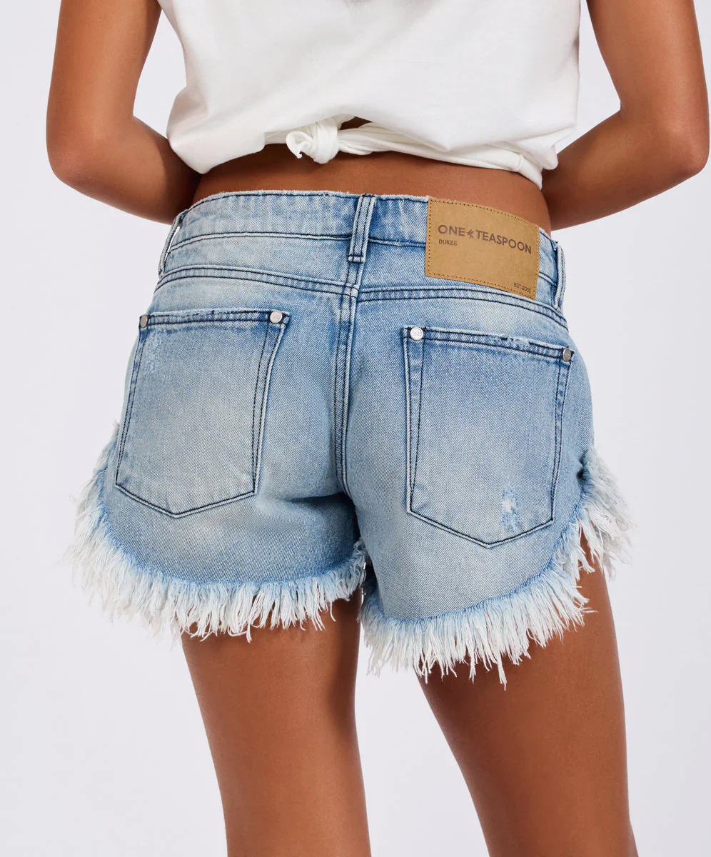 ONE TEASPOON Womens Salty Dukes Low Waist Denim Shorts - Blue - Image 5