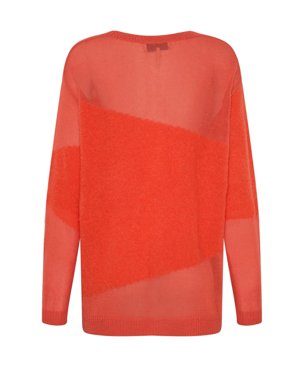 ONE TEASPOON Womens Shattered Crew Neck Sweater Orange - Image 7