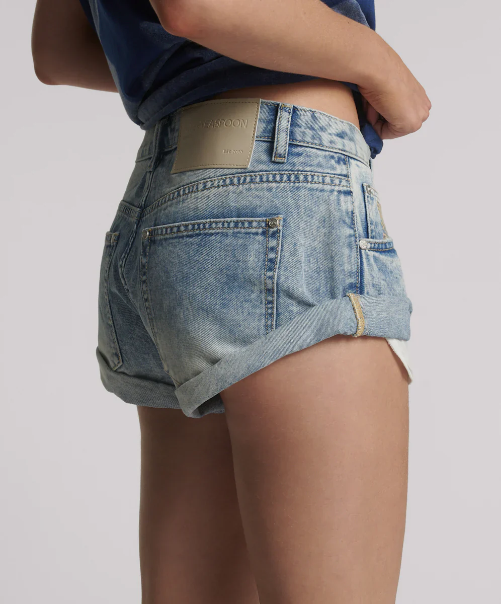 ONE TEASPOON Womens Sunset Blue Bandits Low Waist Denim Shorts - Sunset Blue - Image 4